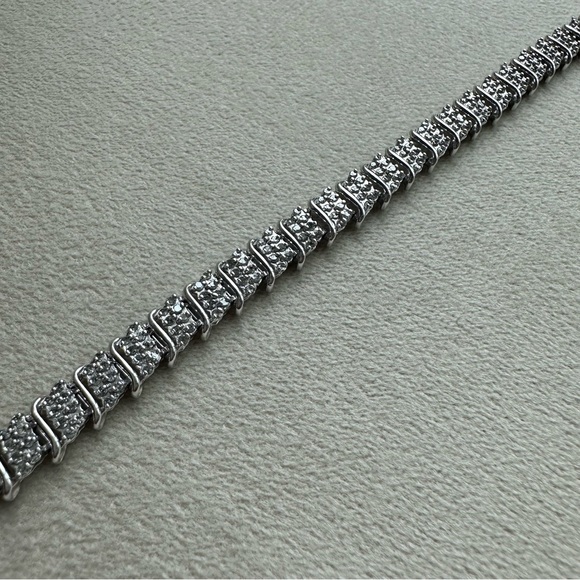 10K White Gold Diamond Bracelet | 2 CTW | 7” | 11.7g | Zales - Picture 4 of 13